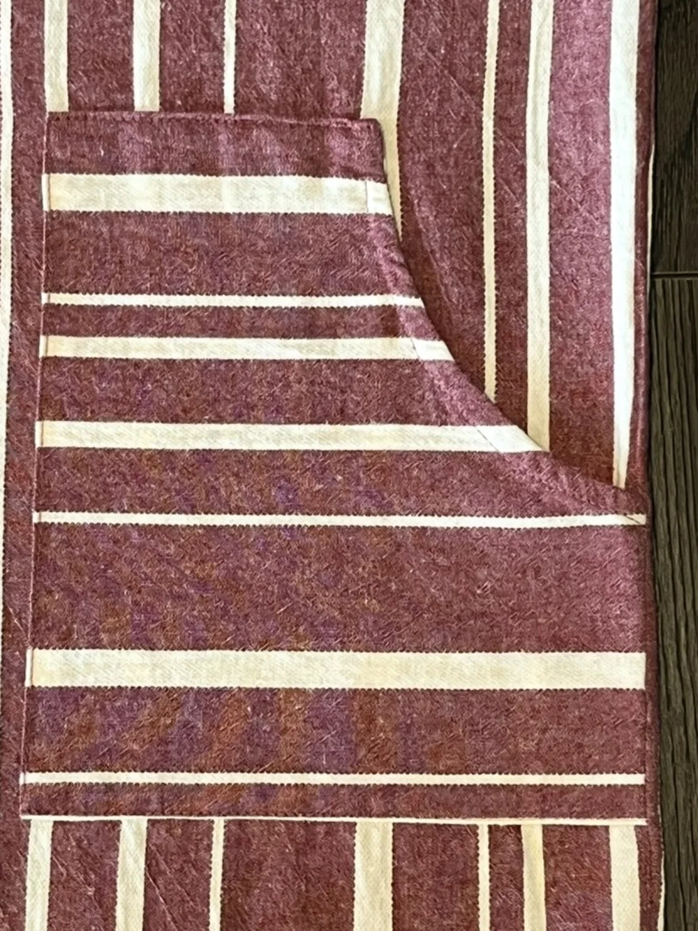 NWT entro Burgundy and Cream Stripe Maxi Capri Dress Roll Sleeves 100% Cotton S - Picture 12 of 15